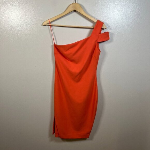 Likely Packard One Shoulder Dress Size 4 Orange Ginger Event Formal Party - Picture 1 of 10